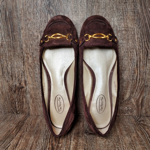 Talbots Women's Size 8.5 AA Dark Brown Suede Leather Horsebit Loafers Shoes - Picture 11 of 12